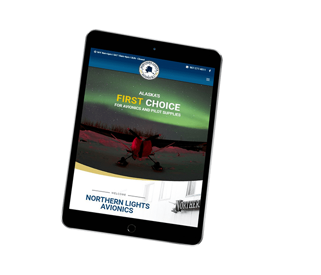 Northern Lights Avionics Website Design Mockup