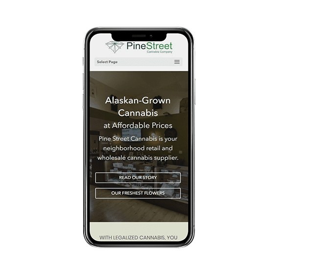 Pine Street Cannabis Website Mockup