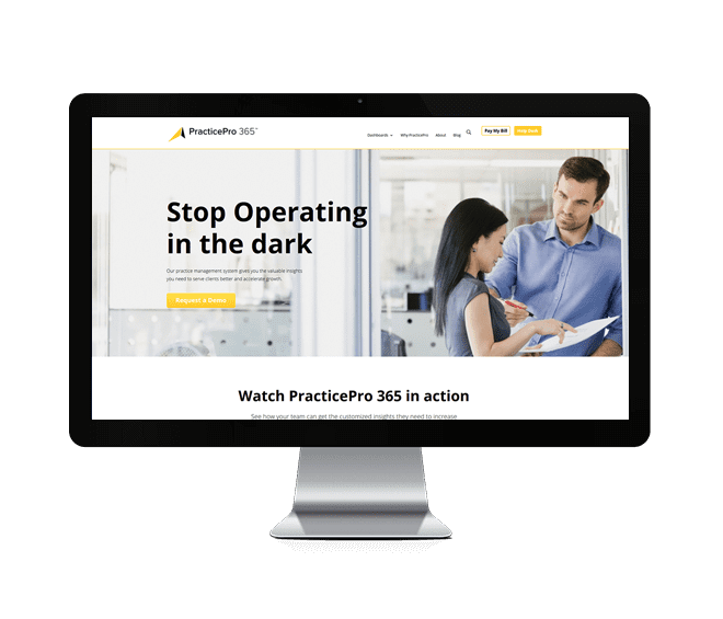 PracticePro 365 Website Design Mockup