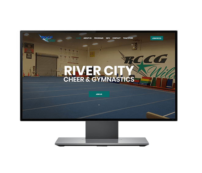 River City Cheer & Gymnastics Web Design Mockup